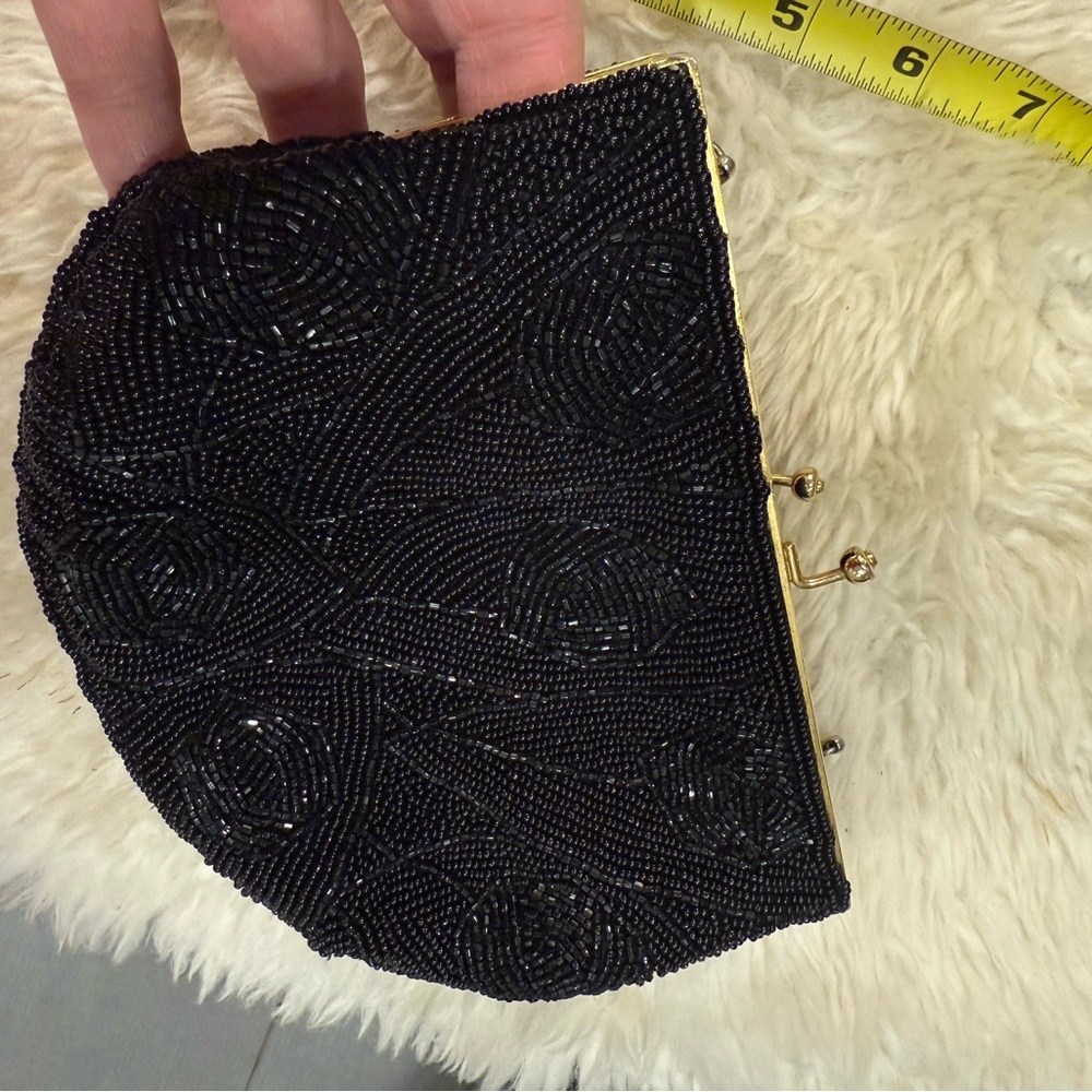 Vintage Black Beaded Clutch
